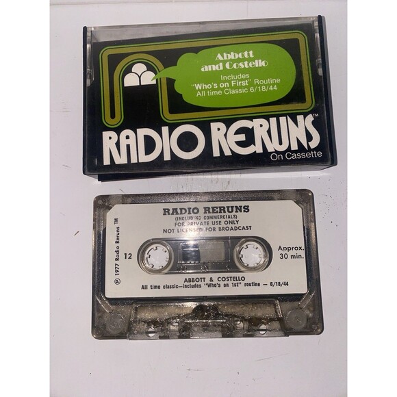 Radio Reruns-Abbott & Costello CASSETTE TAPE-Includes Who's On 1st - Picture 1 of 4